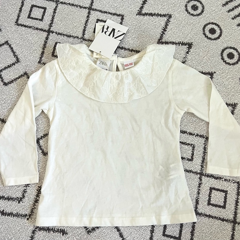 Zara Bib Collar Shirt Sz 18-24 Months - NWT